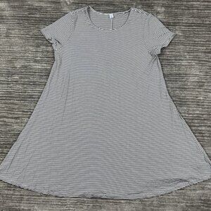 Old Navy Women's Black and White Striped Pullover Dress